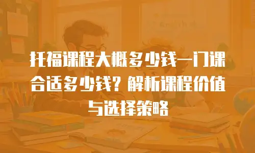 托福课程大概多少钱一门课合适多少钱？解析课程价值与选择策略