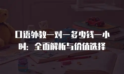 口语外教一对一多少钱一小时：全面解析与价值选择