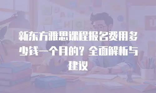 新东方雅思课程报名费用多少钱一个月的？全面解析与建议