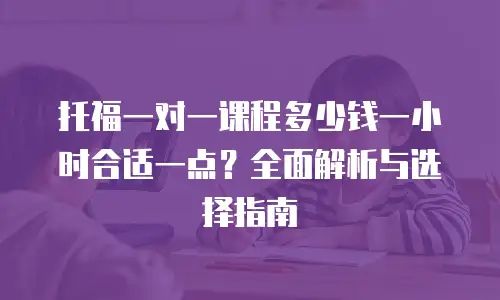 托福一对一课程多少钱一小时合适一点？全面解析与选择指南