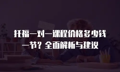 托福一对一课程价格多少钱一节？全面解析与建议