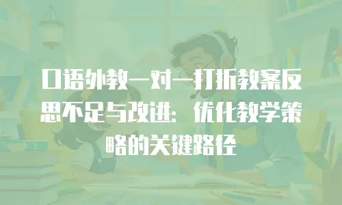 口语外教一对一打折教案反思不足与改进：优化教学策略的关键路径
