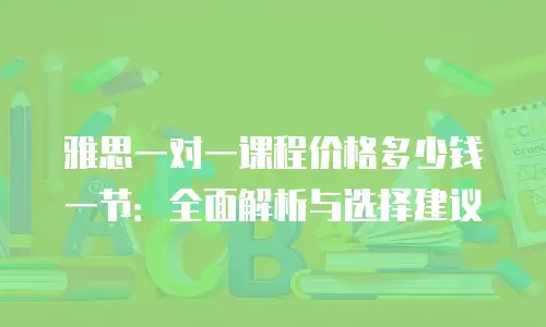 雅思一对一课程价格多少钱一节：全面解析与选择建议