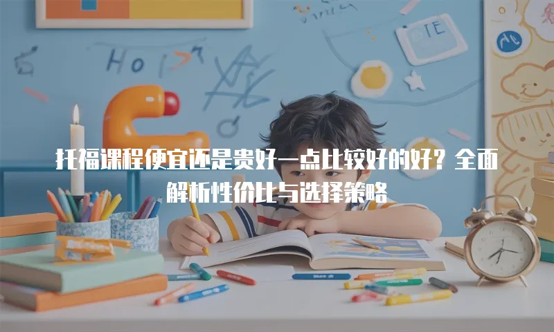 托福课程便宜还是贵好一点比较好的好？全面解析性价比与选择策略