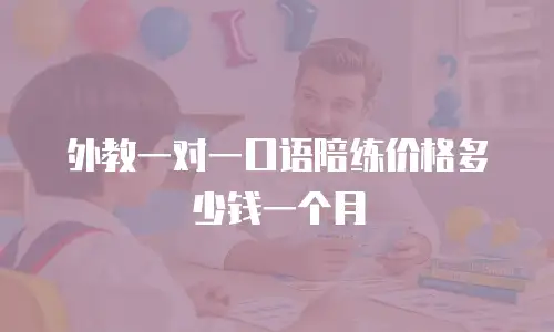外教一对一口语陪练价格多少钱一个月