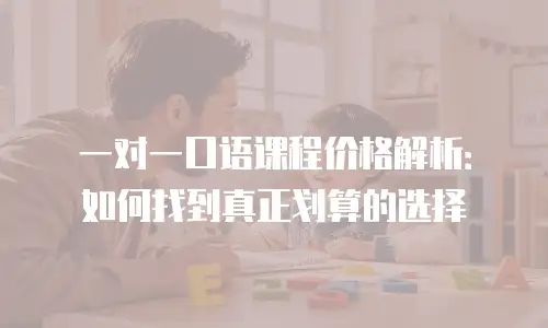 一对一口语课程价格解析：如何找到真正划算的选择
