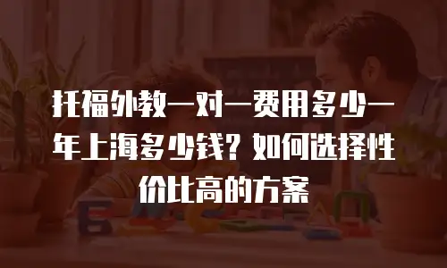 托福外教一对一费用多少一年上海多少钱？如何选择性价比高的方案
