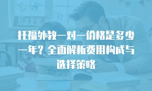 托福外教一对一价格是多少一年？全面解析费用构成与选择策略