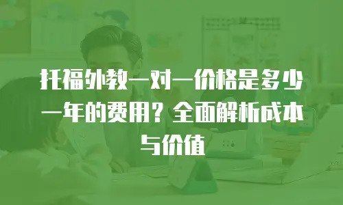 托福外教一对一价格是多少一年的费用？全面解析成本与价值