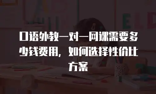 口语外教一对一网课需要多少钱费用，如何选择性价比方案
