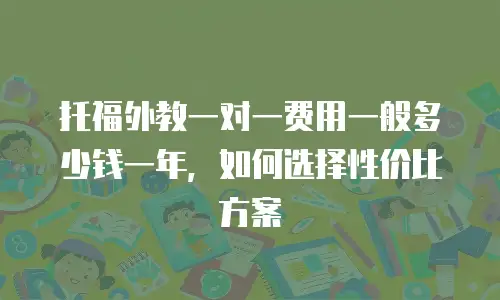 托福外教一对一费用一般多少钱一年，如何选择性价比方案