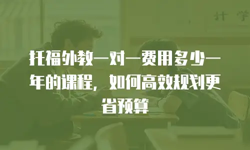 托福外教一对一费用多少一年的课程，如何高效规划更省预算