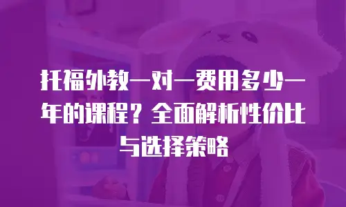 托福外教一对一费用多少一年的课程？全面解析性价比与选择策略
