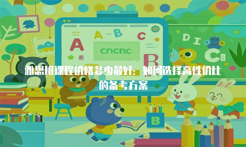 雅思班课程价格多少最好：如何选择高性价比的备考方案