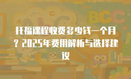 托福课程收费多少钱一个月？2025年费用解析与选择建议