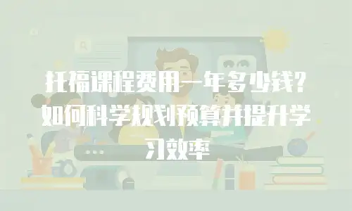 托福课程费用一年多少钱？如何科学规划预算并提升学习效率