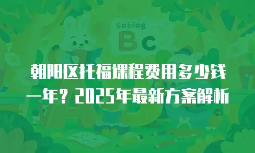 朝阳区托福课程费用多少钱一年？2025年最新方案解析