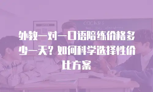 外教一对一口语陪练价格多少一天？如何科学选择性价比方案