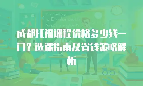成都托福课程价格多少钱一门？选课指南及省钱策略解析