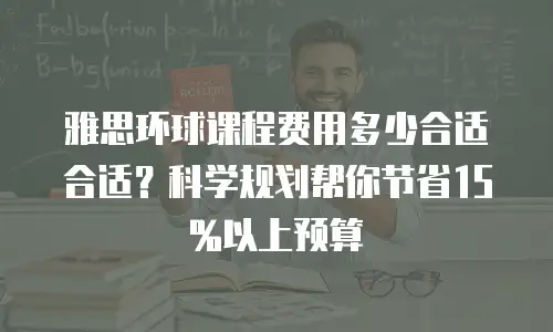 雅思环球课程费用多少合适合适？科学规划帮你节省15%以上预算