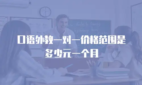 口语外教一对一价格范围是多少元一个月