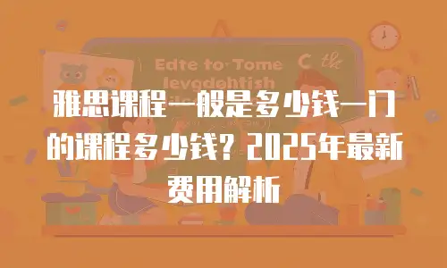 雅思课程一般是多少钱一门的课程多少钱？2025年最新费用解析