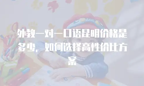 外教一对一口语昆明价格是多少，如何选择高性价比方案