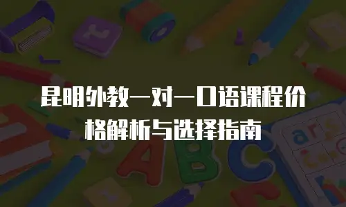 昆明外教一对一口语课程价格解析与选择指南