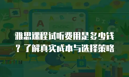 雅思课程试听费用是多少钱？了解真实成本与选择策略