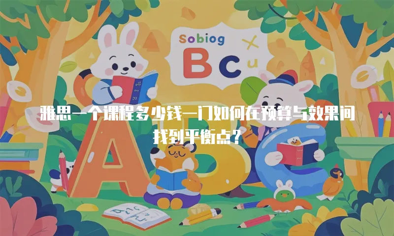 雅思一个课程多少钱一门如何在预算与效果间找到平衡点？  