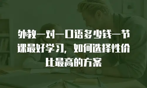外教一对一口语多少钱一节课最好学习，如何选择性价比最高的方案
