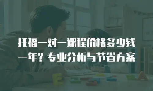 托福一对一课程价格多少钱一年？专业分析与节省方案