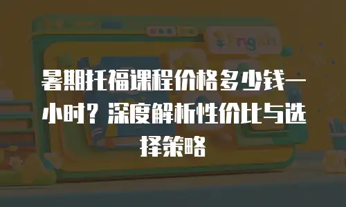 暑期托福课程价格多少钱一小时？深度解析性价比与选择策略