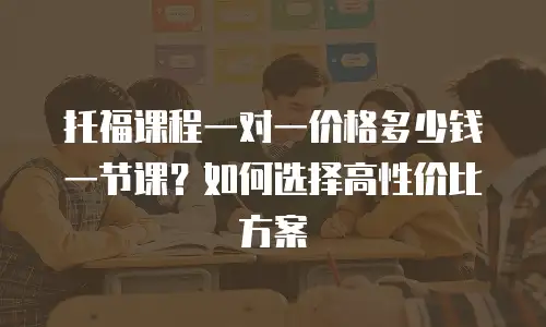托福课程一对一价格多少钱一节课？如何选择高性价比方案