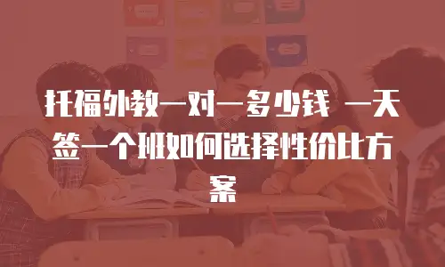 托福外教一对一多少钱 一天签一个班如何选择性价比方案