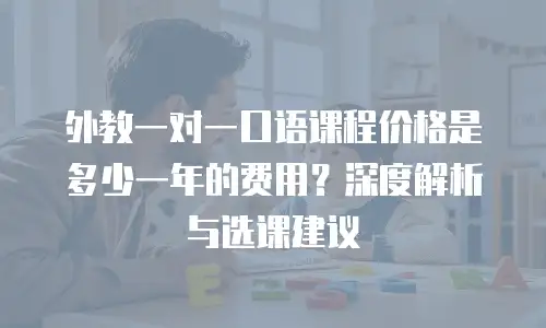 外教一对一口语课程价格是多少一年的费用？深度解析与选课建议