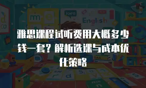 雅思课程试听费用大概多少钱一套？解析选课与成本优化策略