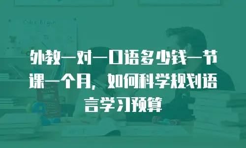外教一对一口语多少钱一节课一个月，如何科学规划语言学习预算