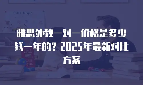 雅思外教一对一价格是多少钱一年的？2025年最新对比方案