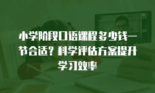 小学阶段口语课程多少钱一节合适？科学评估方案提升学习效率