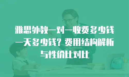 雅思外教一对一收费多少钱一天多少钱？费用结构解析与性价比对比