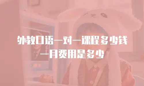 外教口语一对一课程多少钱一月费用是多少