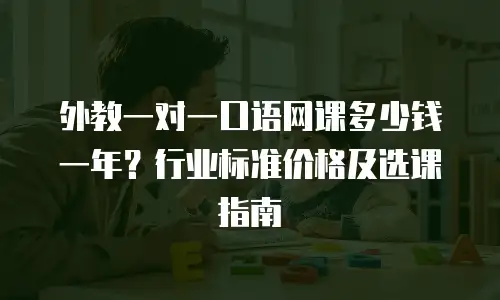 外教一对一口语网课多少钱一年？行业标准价格及选课指南