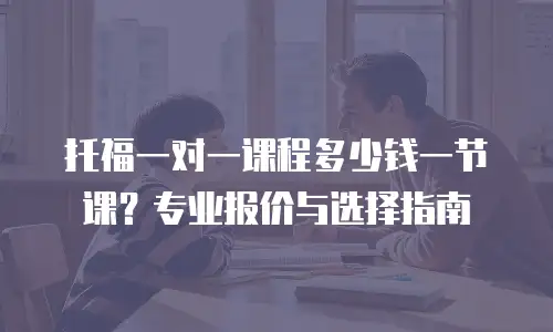 托福一对一课程多少钱一节课？专业报价与选择指南