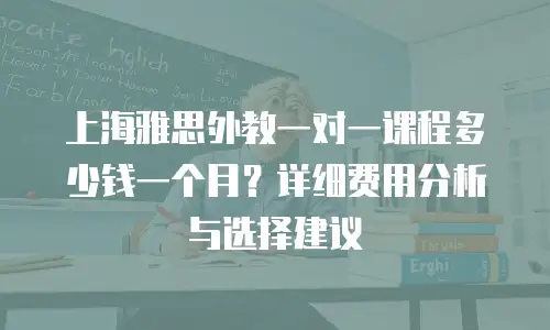 上海雅思外教一对一课程多少钱一个月？详细费用分析与选择建议