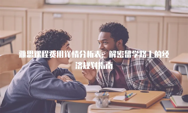 雅思课程费用详情分析表：解密留学路上的经济规划指南