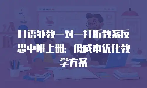 口语外教一对一打折教案反思中班上册：低成本优化教学方案