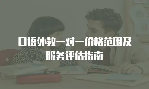 口语外教一对一价格范围及服务评估指南