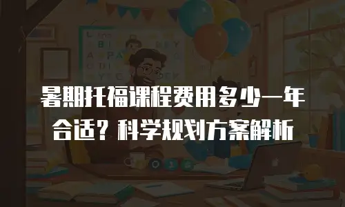暑期托福课程费用多少一年合适？科学规划方案解析
