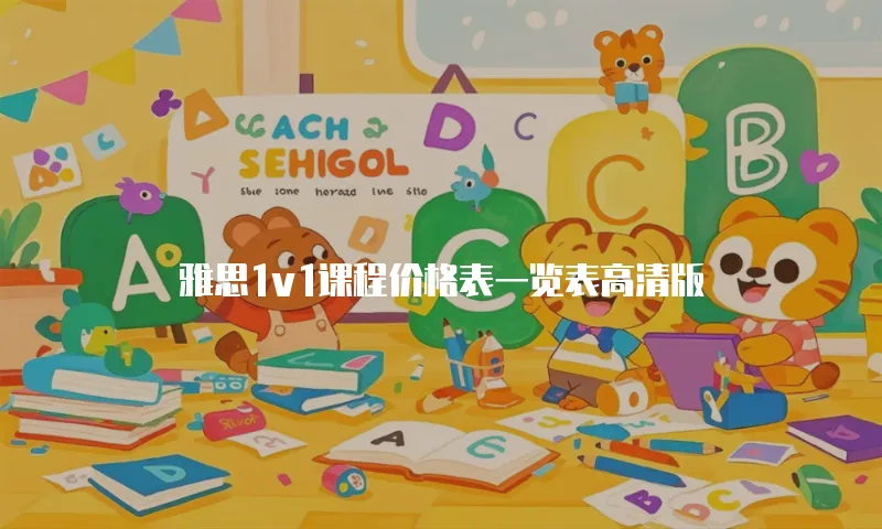 雅思1v1课程价格表一览表高清版